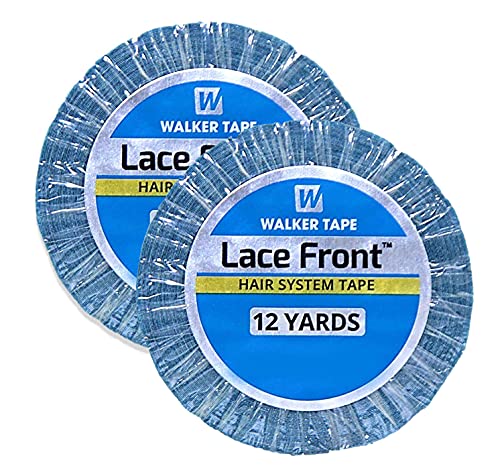 Double Sided Lace Front Tape - Long Bonding Hold for Wigs and Hair Extensions - Good Strong Flexible Grip - Safe and Easy to Use - 3/4" x 12 Yards (2 Pack)