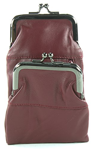 Leather Impressions Cigarette Case, Lighter Case with Twist Clasp, Small Zipper Wallet for Essentials Like Card, Cash or Keys, Pocket Wallets for Women & Men, for 100's (7X4 Inches, Medium, Plum)